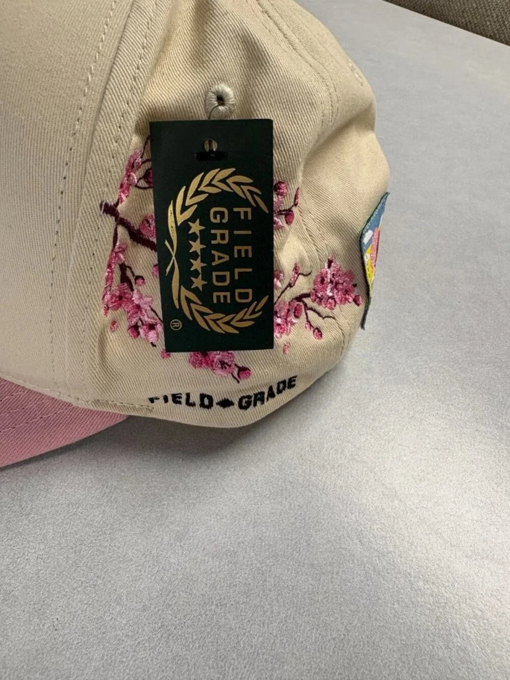 Field Grade Cherry Bomb Trucker Hat Embroidery Pink Brim One Size